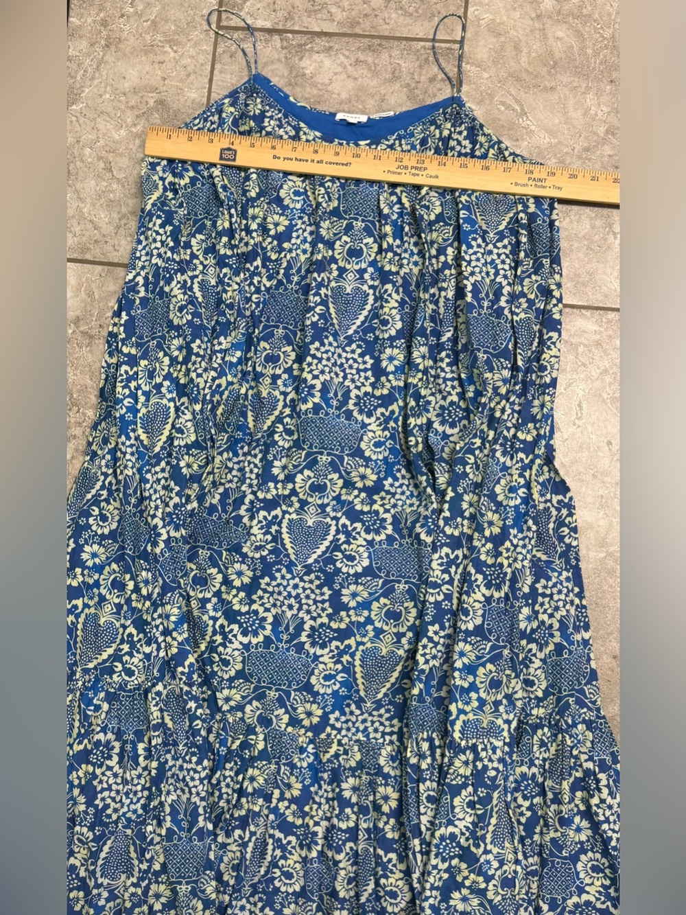 RHODE Lea Belted Blue and Cream Floral Cotton-Poplin Midi Dress XS - Picture 5 of 12